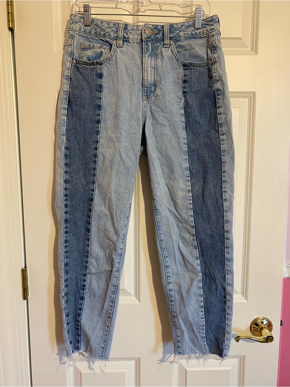 Garage blue color block denim jeans, size 9